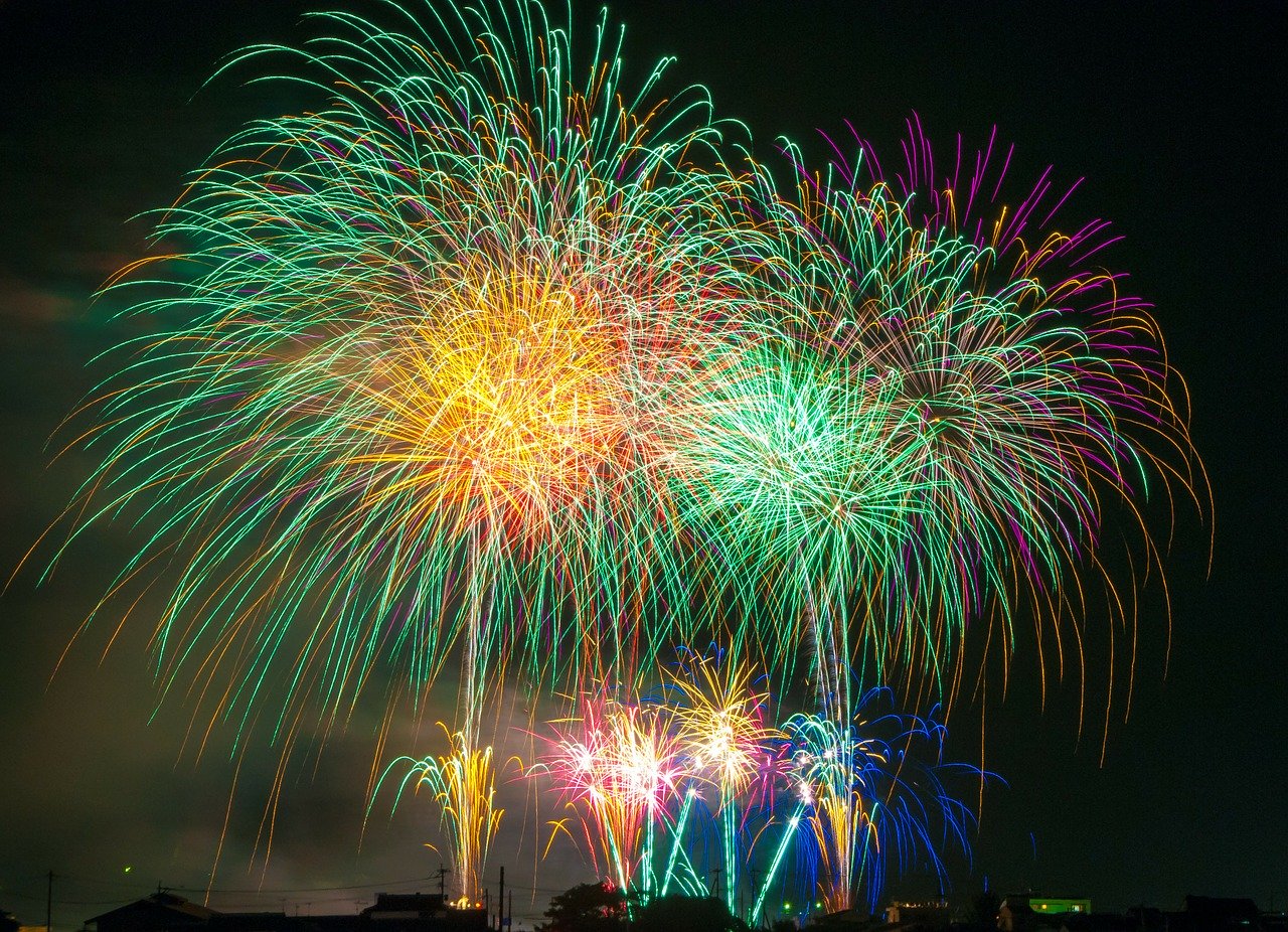 fireworks, light, festival